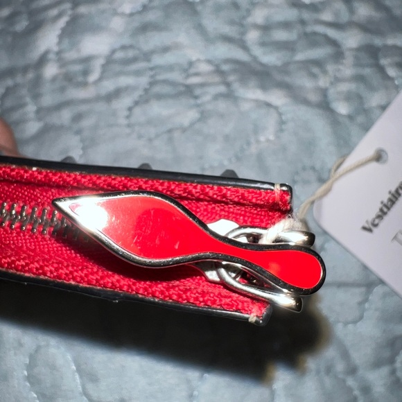 Christian Louboutin Credilou White Irridescent Card Case Compact Wallet - Picture 2 of 14